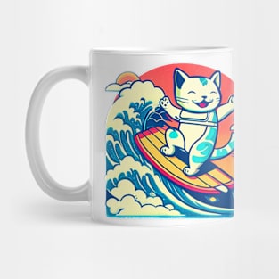 Lucky Cat Surf Adventure Mug